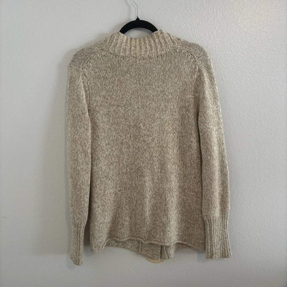 J.Jill Marled Knit Beige Tan Cardigan Sweater Size S  Artsy Mixed Size Buttons